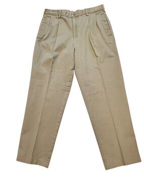 WILLIS &GEIGER OUTFITTERS Chino Pants VINTAGE 90s Mens Pleated Cotton Khaki